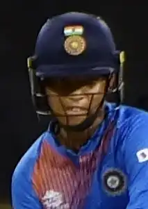 Ghosh batting for India during the 2020 ICC Women's T20 World Cup