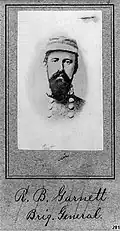 This photograph, labeled as Brig. General Garnett, is the most likely surviving photograph, if one exists. It is likely, however, that this is either Robert Garnett or another cousin, as Richard Garnett was described as fair-haired and blue eyed.