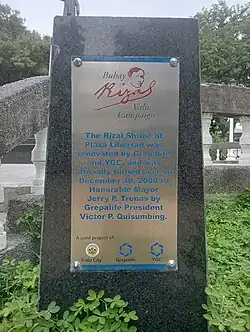 Rizal Shrine Marker