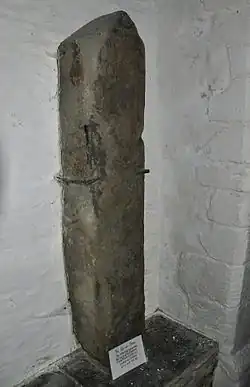 Image 20The Roman milestone in St Materiana's Church, Tintagel (from History of Cornwall)