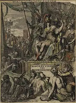 "Frontispiece of Mathias Balen's book Beschryvinge der stad Dordrecht", 1677