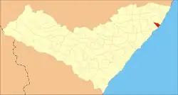 Location of São Miguel dos Milagres in Alagoas