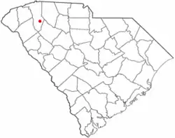 Location of Simpsonville, South Carolina