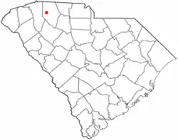 Location of Startex, South Carolina