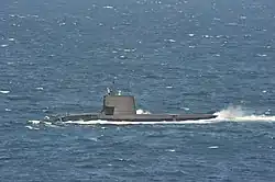 JS Kenryū underway, date unknown.