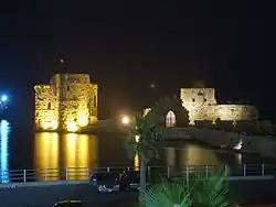 Sidon Castle at night