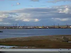 Salekhard port on Ob river