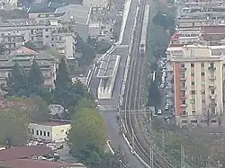 Torrione station building site, without platforms, in 2007