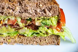 Cross section of a sandwich