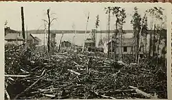 Sanshaw Gold Mine Site 1938 year after closure, Howey Bay background