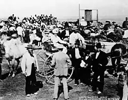 Investors gather to buy lots in the new "City on the Sea", 1875.