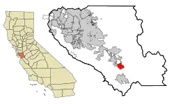 Location in Santa Clara County and the state of California