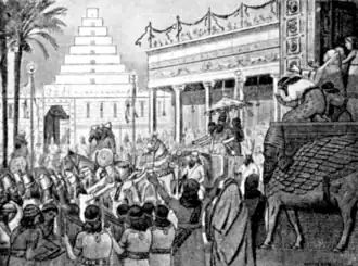 Illustration of Sargon's proclamation as king