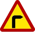 Sharp curve to right
