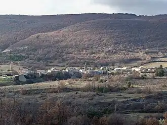 A general view of the village of Saumane