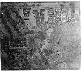 Wall representation from tomb QV52 of Queen Tyti, in the eastern annex, with the goddess Hathor in animal form