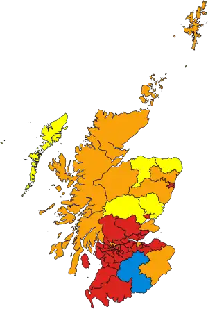 2010 map of Scottish Constituencies - Results