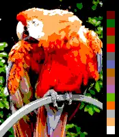 Screen color test with custom EGA palette