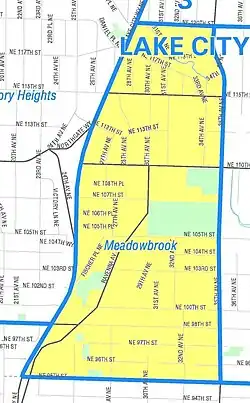 Meadowbrook Highlighted in Yellow