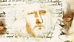 A recently discovered image from the Codex on the Flight of Birds, digitally enhanced to make it clearly visible.