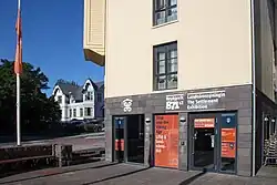 The entry of The Settlement Exhibition Reykjavík 871±2 on Aðalstræti 16 in Reykjavík.