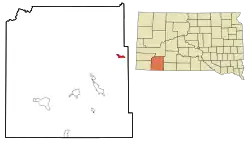 Location in Oglala Lakota County and the state of South Dakota