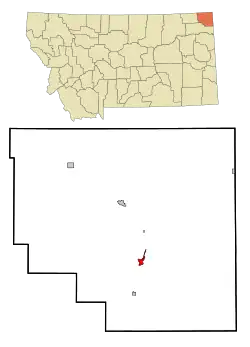 Location of Reserve, Montana