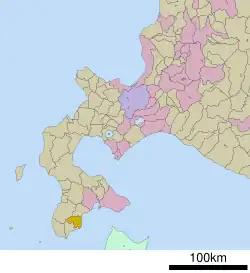 The location of Shiriuchi in Oshima Subprefecture.