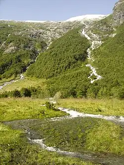 Short canyon near Jostedalsbreen glacier