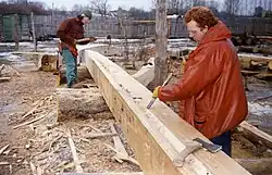 Hard work on the keel beam with rebates for the skin