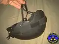 Sidemount helmet with bungee strap