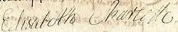 Princess Elizabeth Charlotte of the Palatinate's signature