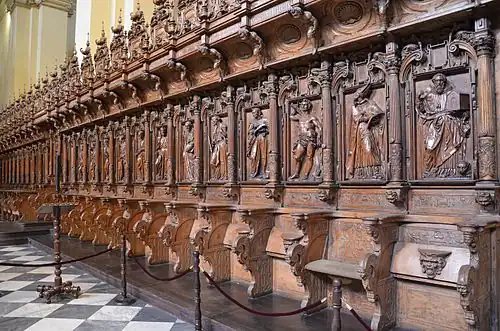 Cathedral choir stalls.
