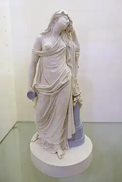 Spanish jasperware depicting an attendee at a symposium, in biscuit porcelain partly in Wedgwood blue. Real Fábrica del Buen Retiro, 1784–1803