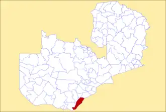 District location in Zambia