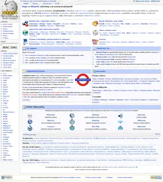 Slovak Wikipedia Main Page on 28 August 2008
