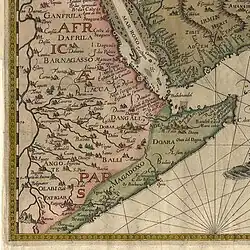 A 16th century map of Somalia by Jan Huyghen
