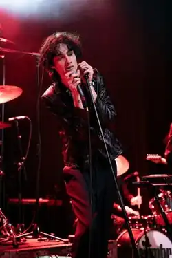 Sombr performing in New York in 2024