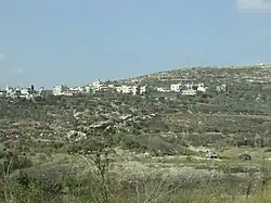 Houses in south An-Naqura. Up on the hill on the right is Ibrahim al-Adham Sheikh tomb.