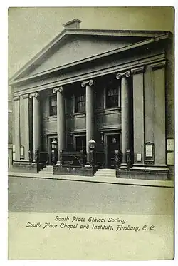 Postcard of South Place Chapel