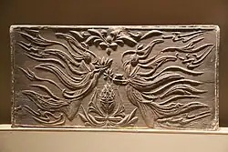 Two immortals, Dengzhou painted stone-relief [zh], Liu Song dynasty.