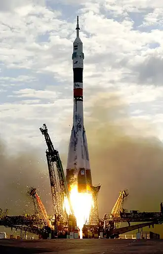 Soyuz TMA-2 launch from Baikonur on April 26, 2003