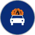 R-416 Lane for vehicles transporting explosive or flammable materials.