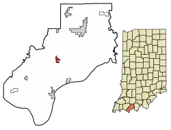 Location of Chrisney in Spencer County, Indiana.