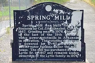 The plaque describing the Mill's history and significance.
