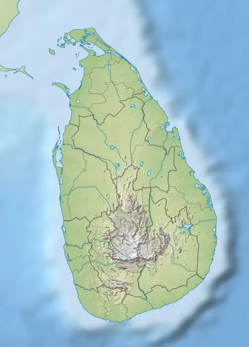 Location of lake in Sri Lanka
