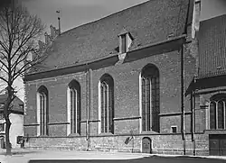 Southwest facade of the nave from south-southwest