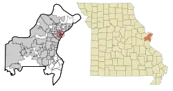 Location of Northwoods, Missouri