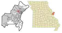 Location of Woodson Terrace, Missouri