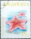 Depicted on an Albanian stamp
